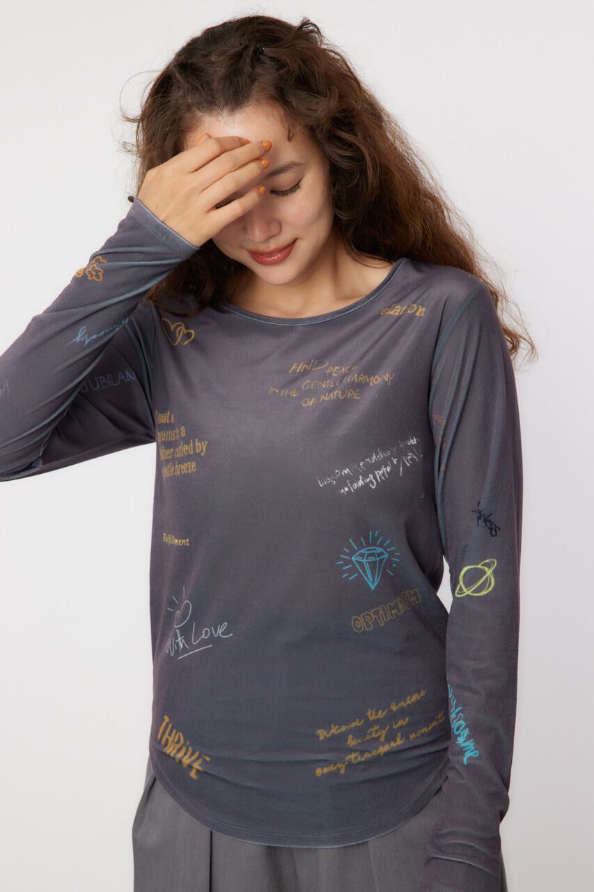 RODEO CROWNS「Brushedテキストシアートップス」|Tシャツ・カットソー|