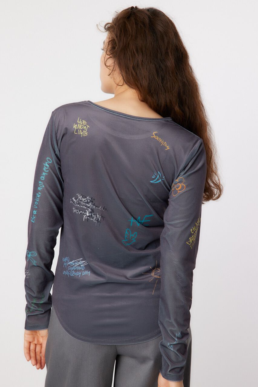 RODEO CROWNS「Brushedテキストシアートップス」|Tシャツ・カットソー|