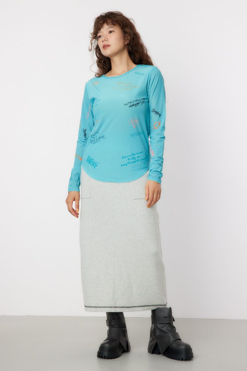 RODEO CROWNS「Brushedテキストシアートップス」|Tシャツ・カットソー|