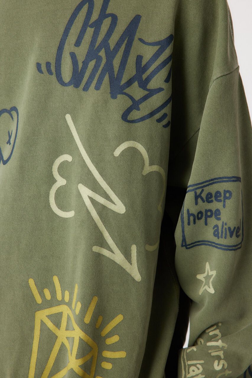 RODEO CROWNS「ピグメントラクガキスウェット」|パーカー|