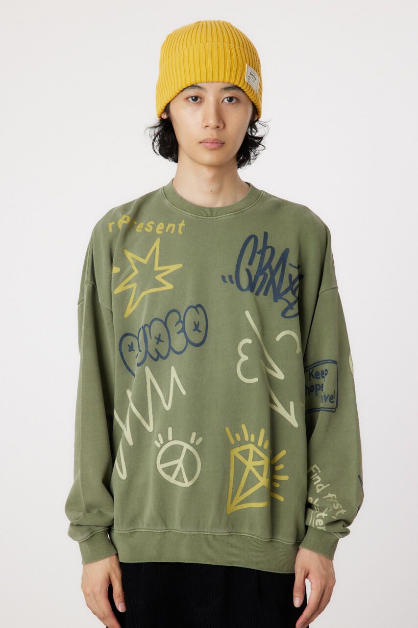 RODEO CROWNS「ピグメントラクガキスウェット」|パーカー|