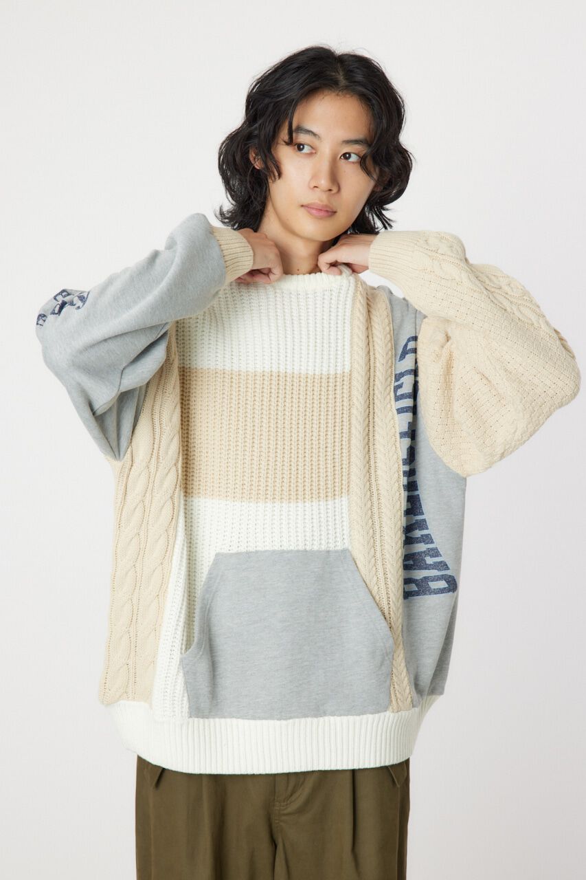 RODEO CROWNS「ニットカスタムcollegeトップス」|ニット・セーター|柄WHT5