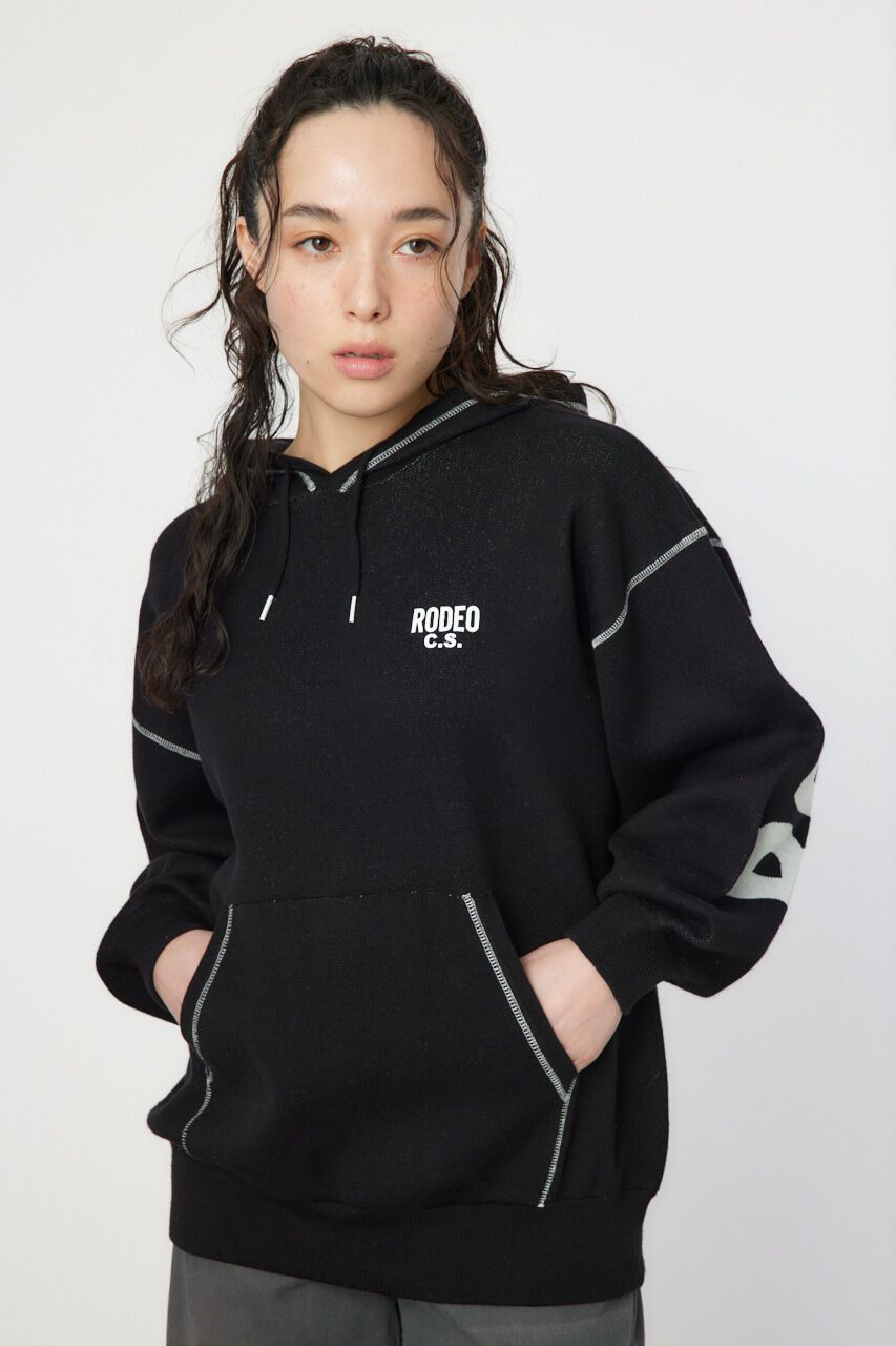 RODEO CROWNS「スウェットライクバックロゴニットフーディー」|ニット・セーター|