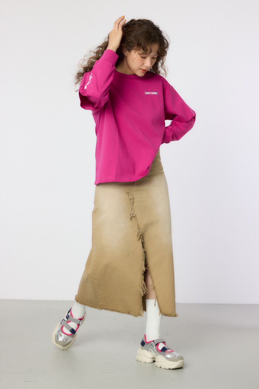 RODEO CROWNS「スリットデニムマキシスカート」|スカート|