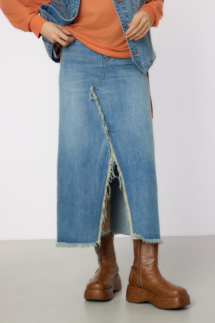 RODEO CROWNS「スリットデニムマキシスカート」|スカート|