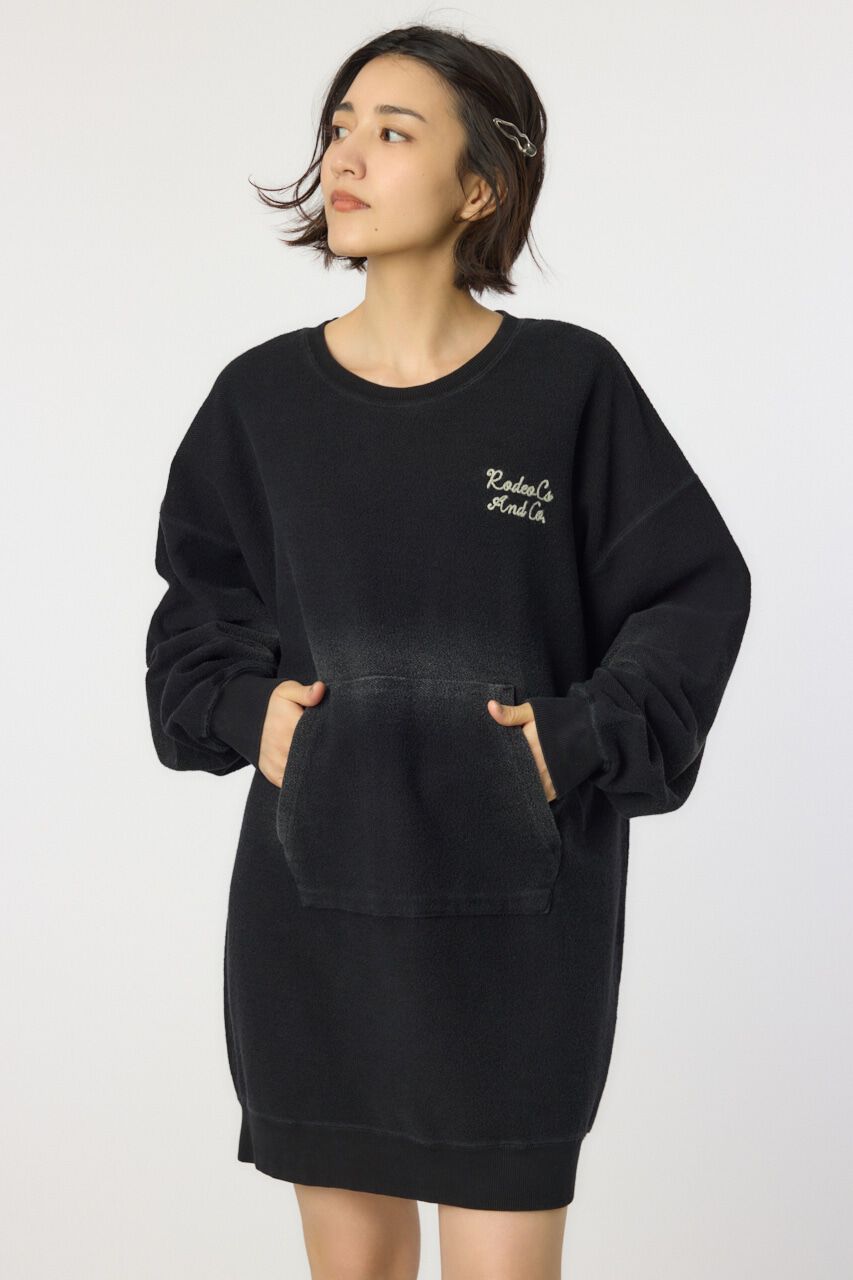 RODEO CROWNS「加工スウェットワンピース」|ワンピース|BLK