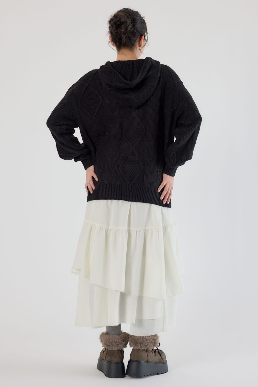 RODEO CROWNS「ロゴケーブルニットジップフーディー」|パーカー|