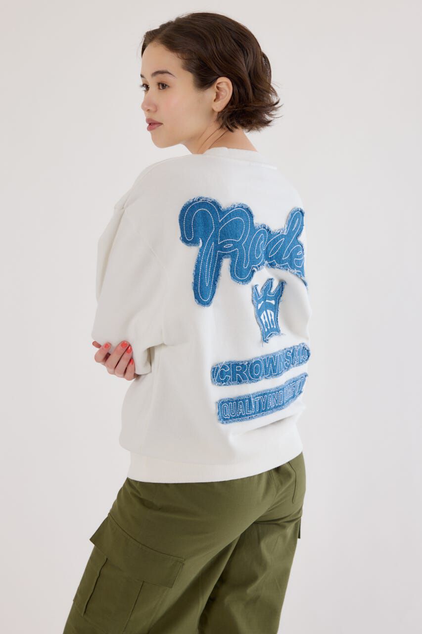 RODEO CROWNS「ロゴデニムパッチスウェットトップス」|パーカー|