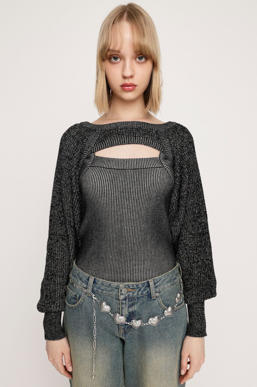SLY「2P BOLERO HG トップス」|ニット・セーター|BLK