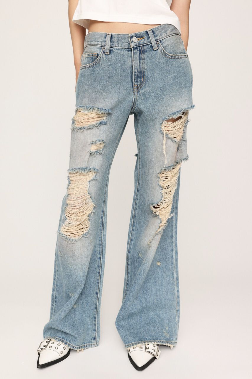 SLY「L／W TORE IT UP FLARE JEANS」|デニム|L/BLU1