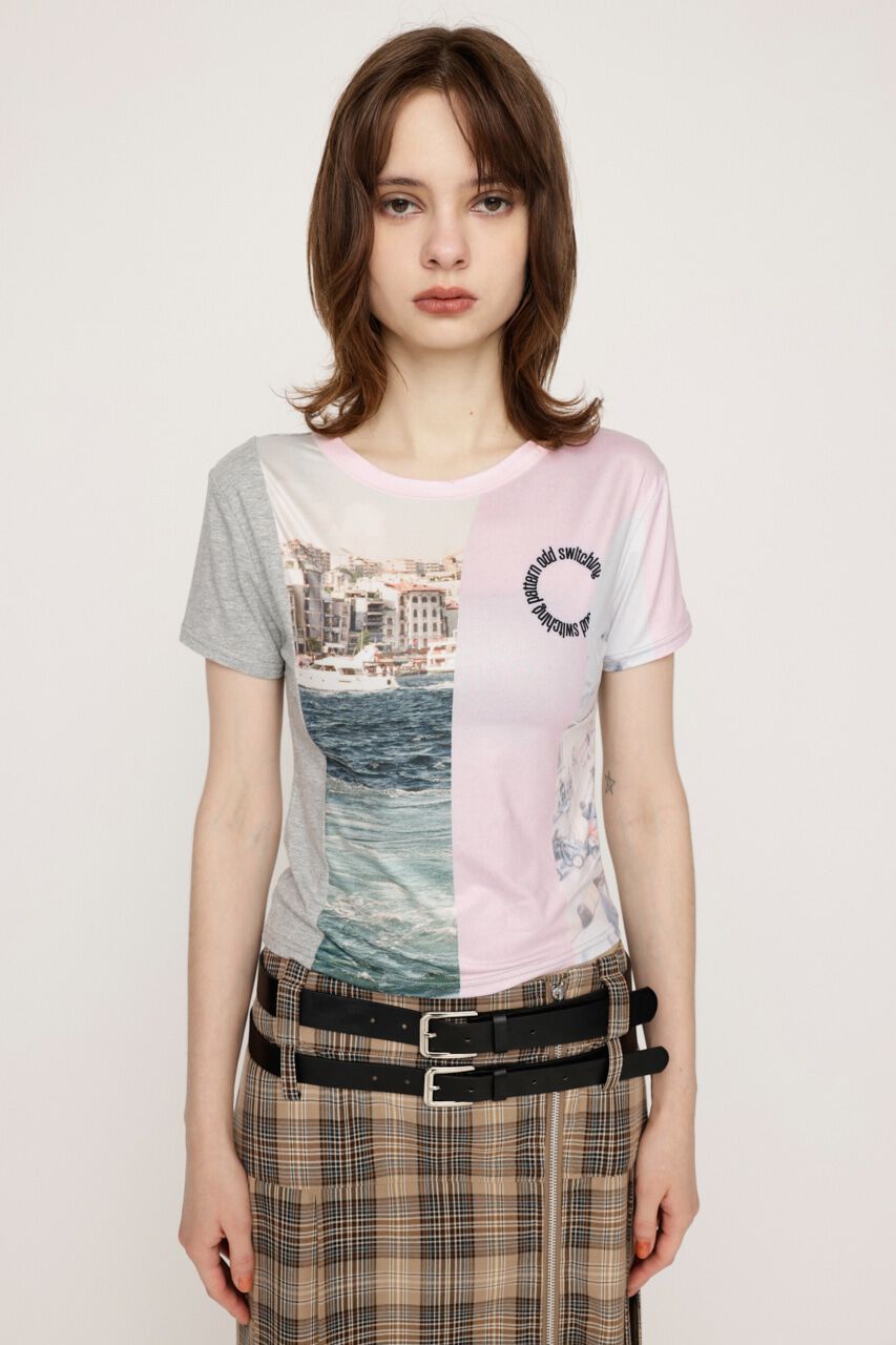 SLY「PRINT SWICHING COMPACT Tシャツ」|Tシャツ・カットソー|