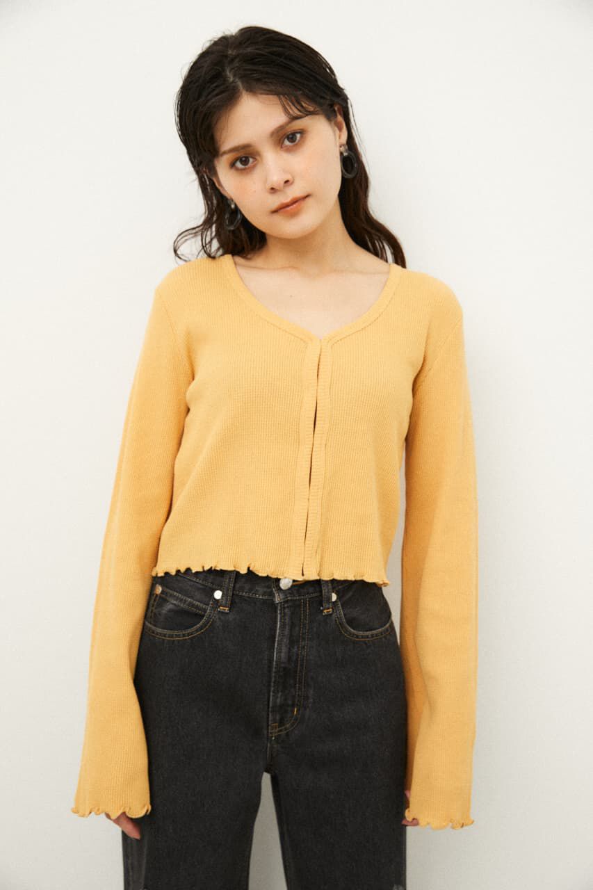 LAGUA GEM「THIN WAFFLE CROPPED TOPS」|Tシャツ・カットソー|