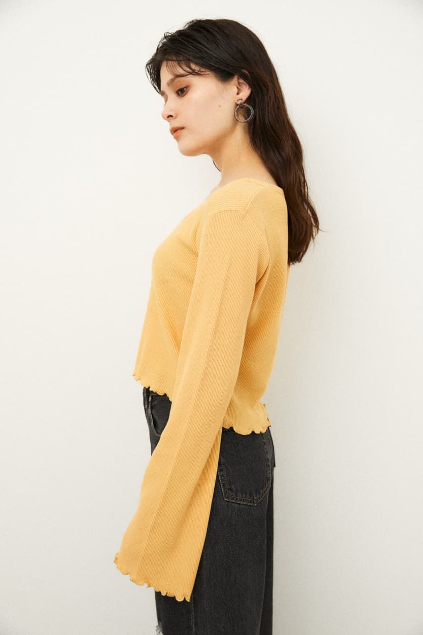 LAGUA GEM「THIN WAFFLE CROPPED TOPS」|Tシャツ・カットソー|