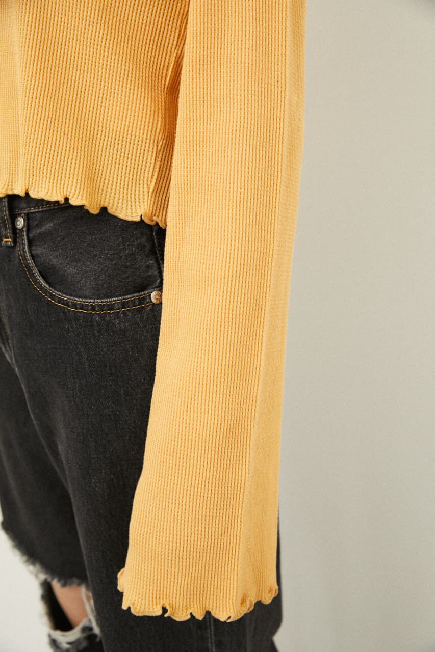 LAGUA GEM「THIN WAFFLE CROPPED TOPS」|Tシャツ・カットソー|