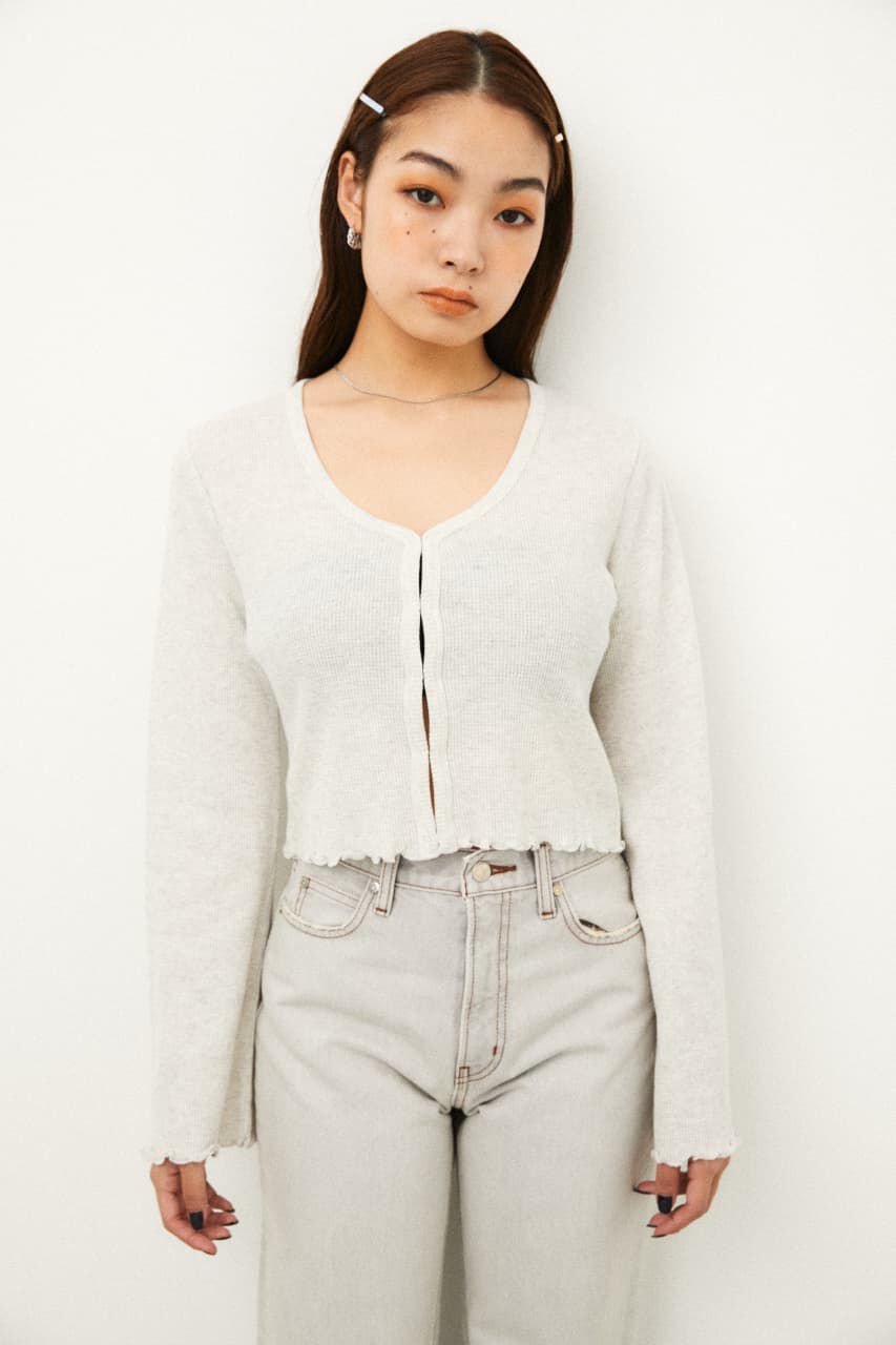 LAGUA GEM「THIN WAFFLE CROPPED TOPS」|Tシャツ・カットソー|