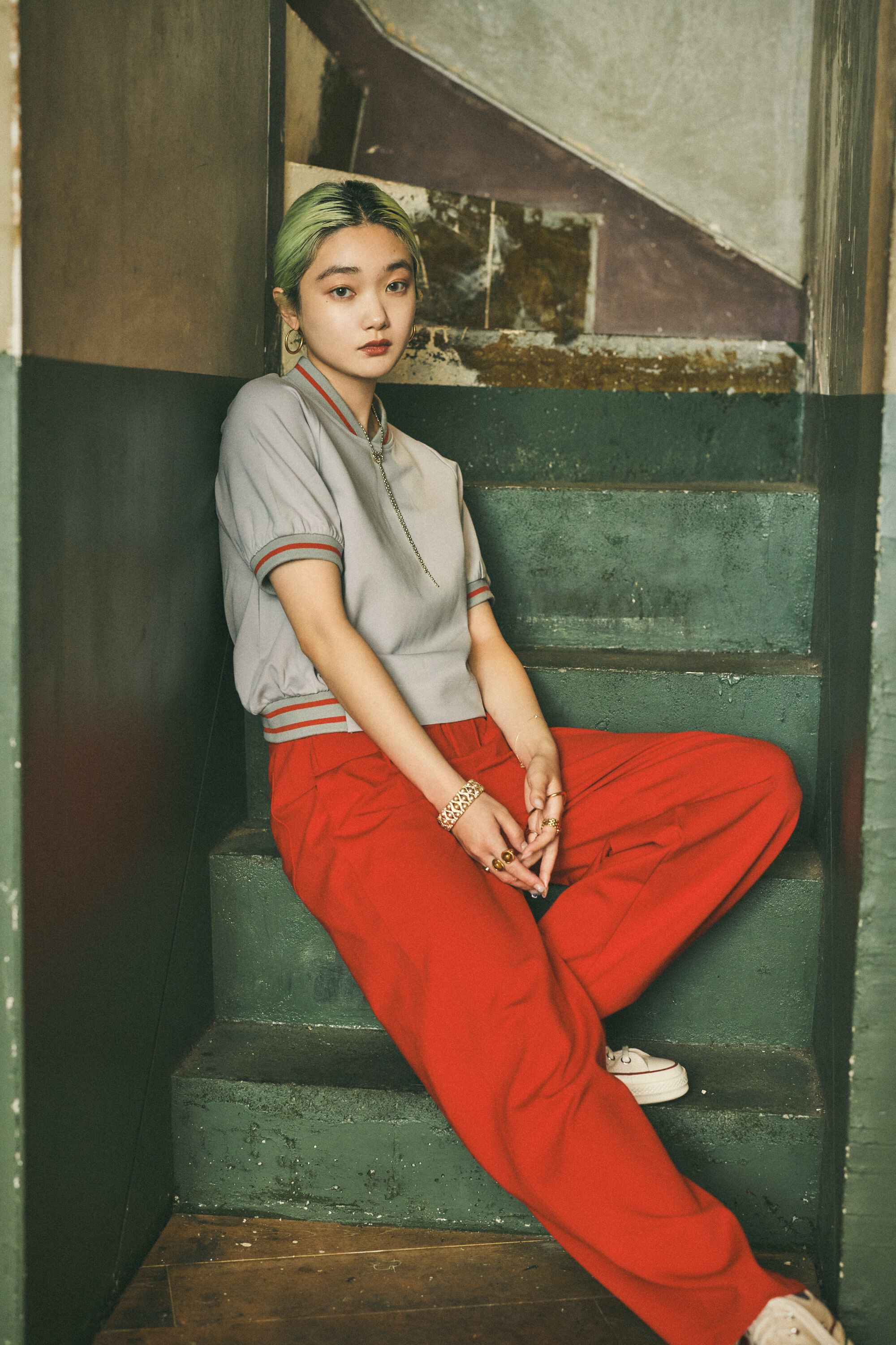 HeRIN.CYE「mio yanase / Ponte polo tops」|Tシャツ・カットソー|GRY