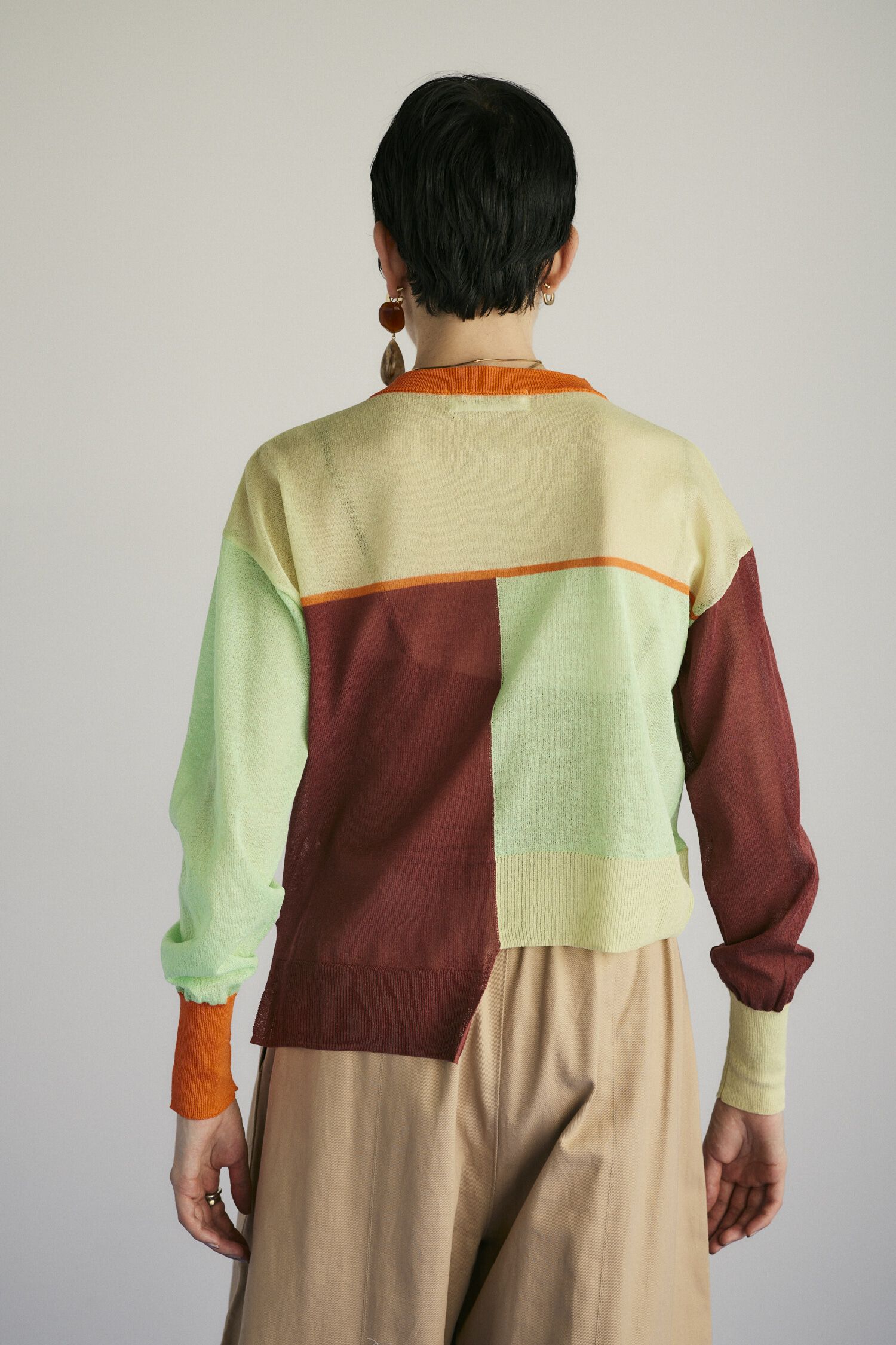 HeRIN.CYE「Asymmetry line cardigan」|カーディガン|