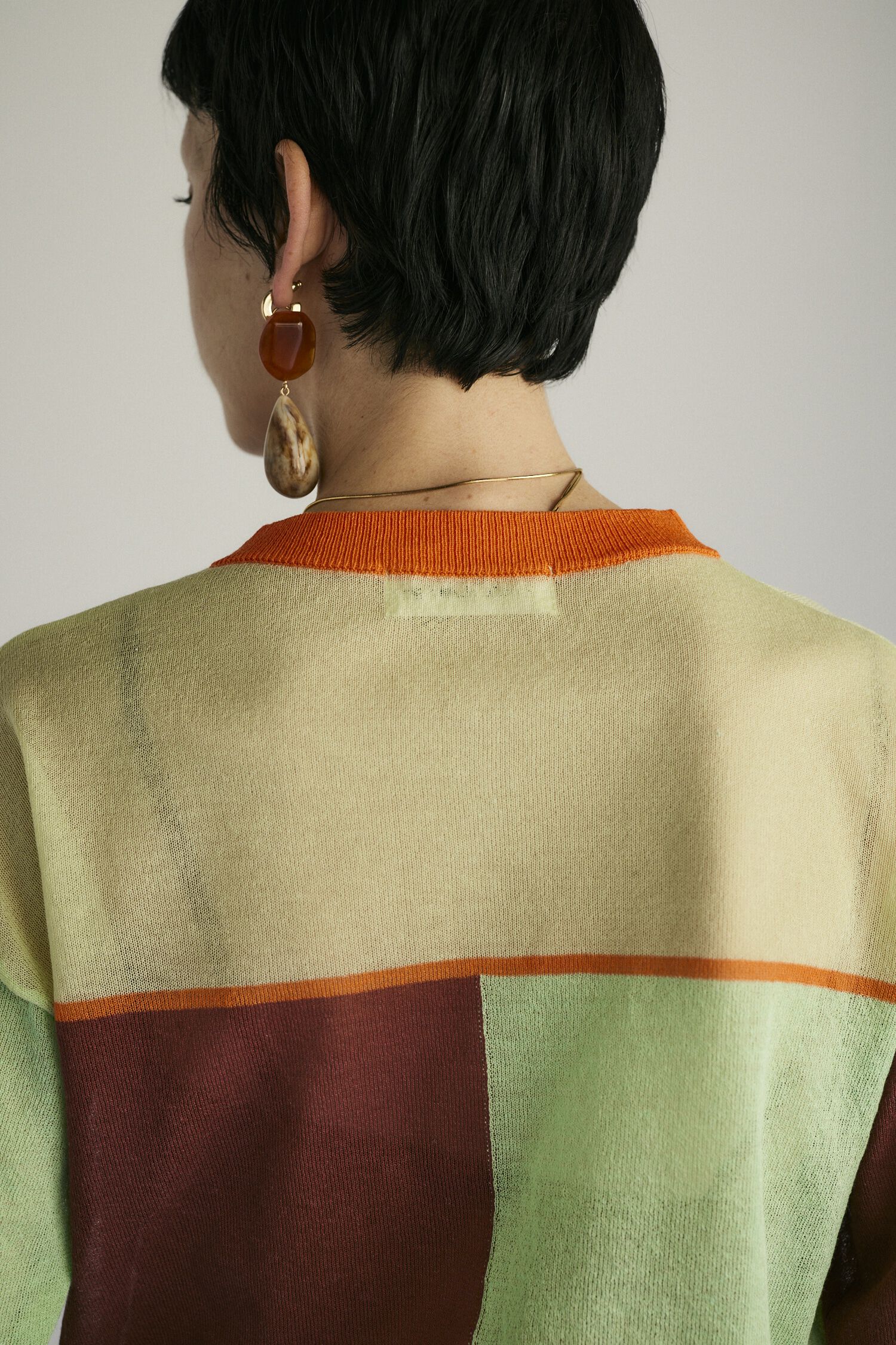 HeRIN.CYE「Asymmetry line cardigan」|カーディガン|