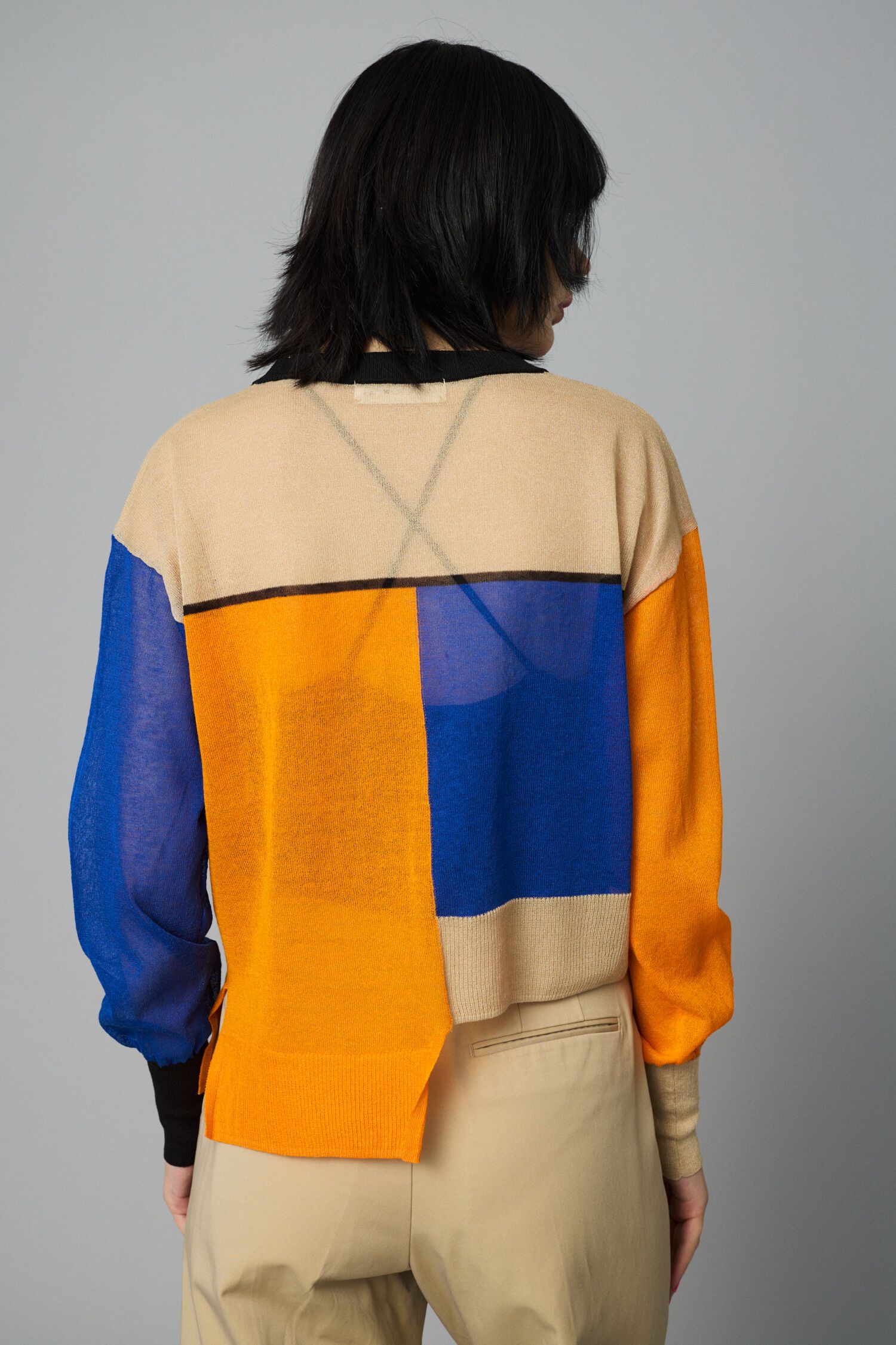 HeRIN.CYE「Asymmetry line cardigan」|カーディガン|