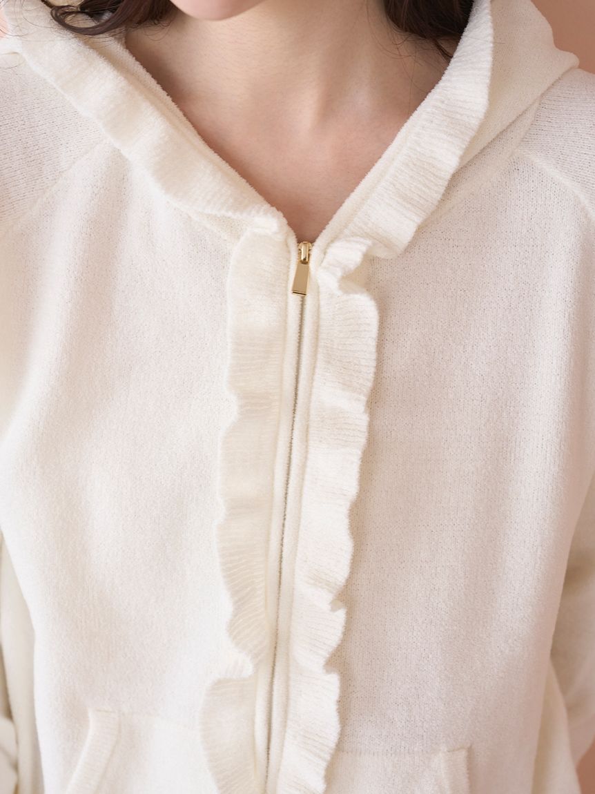 SNIDEL HOME「ニットフリルパーカー」|ルームウェア|