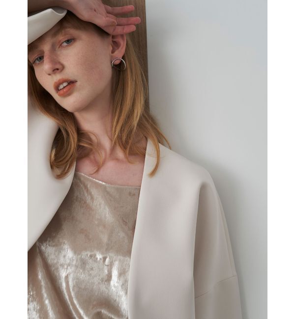 ELENDEEK「FORM SHORT CT」|ノーカラーコート|