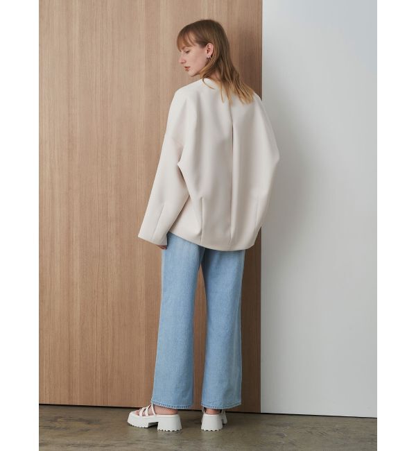 ELENDEEK「FORM SHORT CT」|ノーカラーコート|