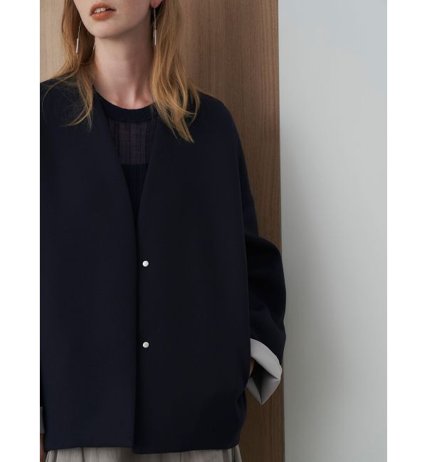ELENDEEK「FORM SHORT CT」|ノーカラーコート|