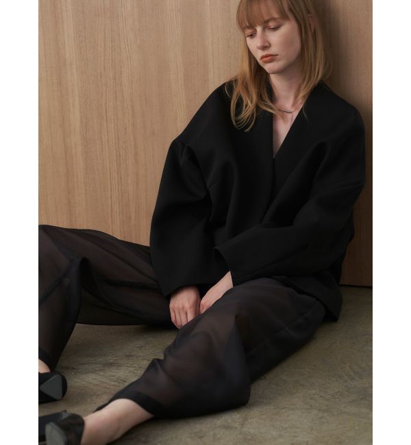 ELENDEEK「FORM SHORT CT」|ノーカラーコート|