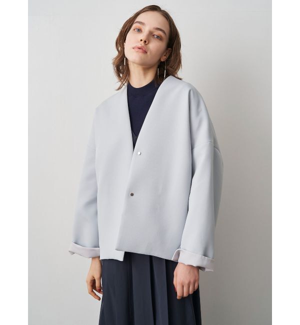 ELENDEEK「FORM SHORT CT」|ノーカラーコート|