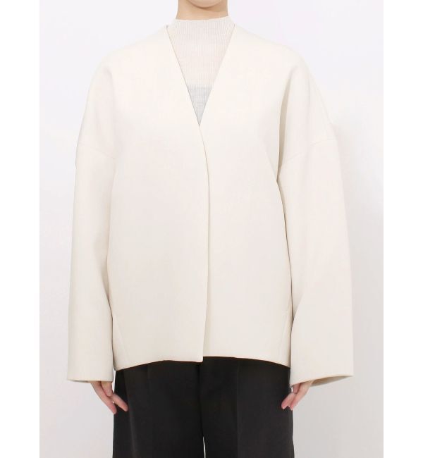 ELENDEEK「FORM SHORT CT」|ノーカラーコート|