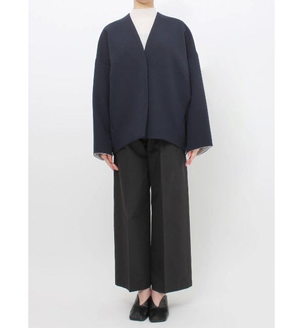 ELENDEEK「FORM SHORT CT」|ノーカラーコート|