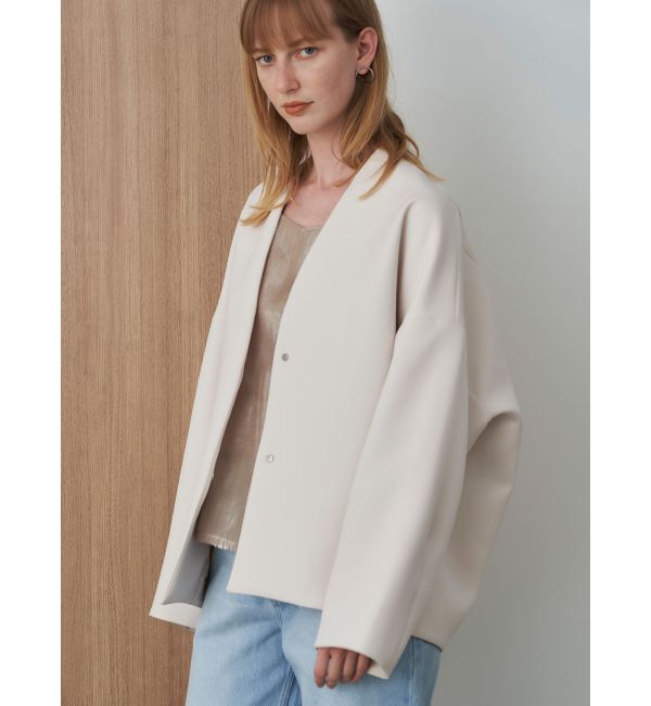 ELENDEEK「FORM SHORT CT」|ノーカラーコート|ヌード