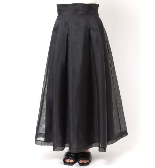 ELENDEEK「【FUJIKO&times;ELENDEEK】2WAY SHEER CHECK FLARED SK」|スカート|