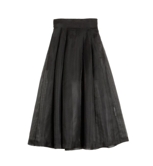 ELENDEEK「【FUJIKO&times;ELENDEEK】2WAY SHEER CHECK FLARED SK」|スカート|