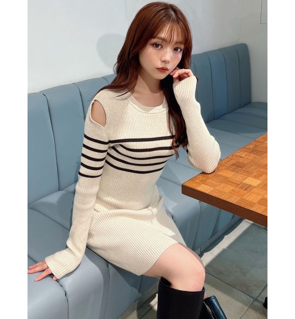 RESEXXY「ショルダーオープンタイトニットワンピース」|ワンピース|