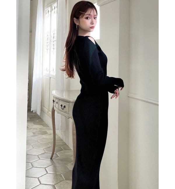 RESEXXY「ショルダーオープンタイトニットワンピース」|ワンピース|