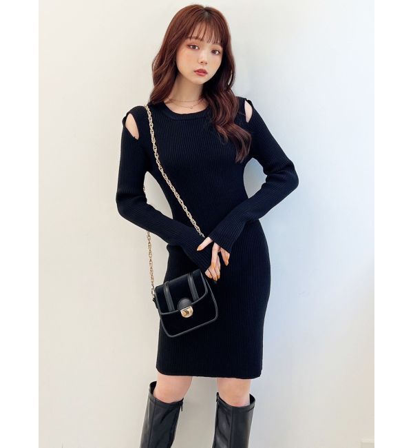 RESEXXY「ショルダーオープンタイトニットワンピース」|ワンピース|