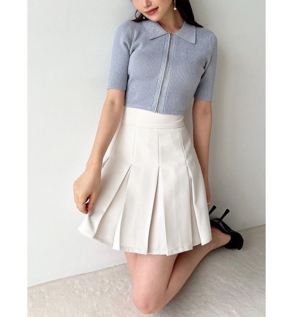 RESEXXY「プリーツデザインミニスカート」|スカート|アイボリー
