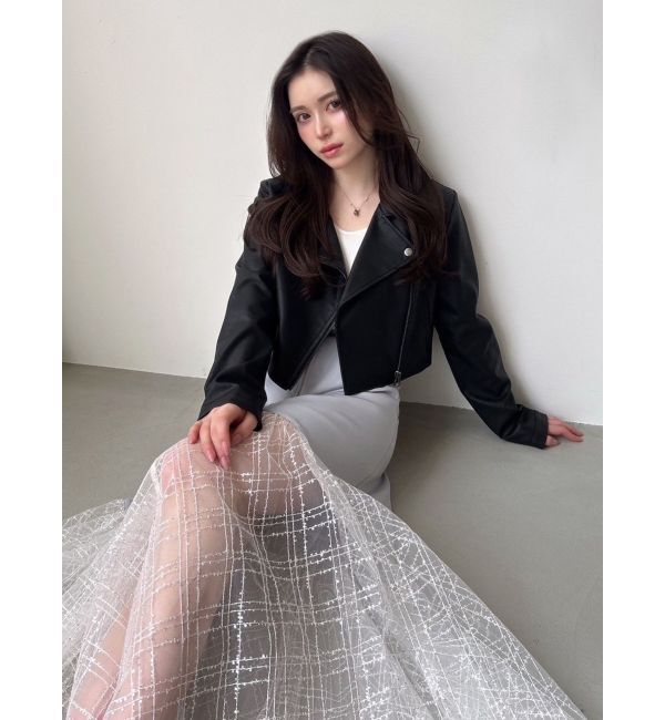 RESEXXY「スパンコールチュールZIPフレアスカート」|スカート|