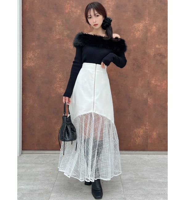 RESEXXY「スパンコールチュールZIPフレアスカート」|スカート|