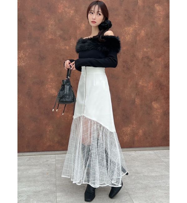 RESEXXY「スパンコールチュールZIPフレアスカート」|スカート|