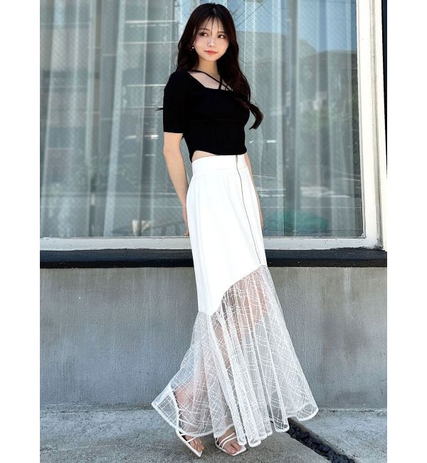 RESEXXY「スパンコールチュールZIPフレアスカート」|スカート|