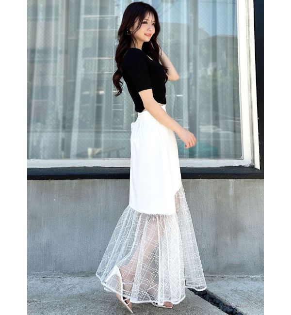 RESEXXY「スパンコールチュールZIPフレアスカート」|スカート|