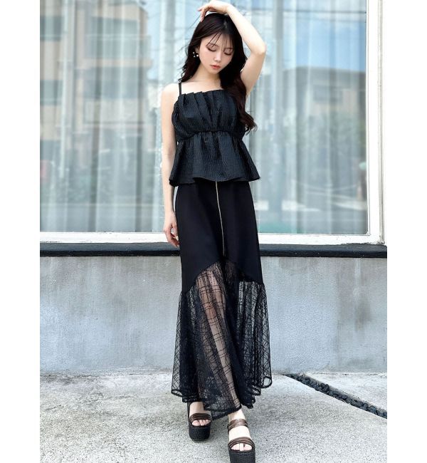 RESEXXY「スパンコールチュールZIPフレアスカート」|スカート|