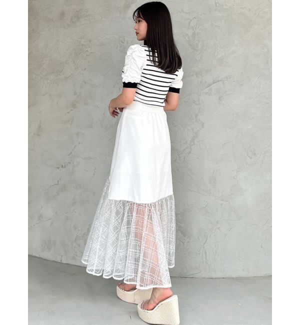 RESEXXY「スパンコールチュールZIPフレアスカート」|スカート|