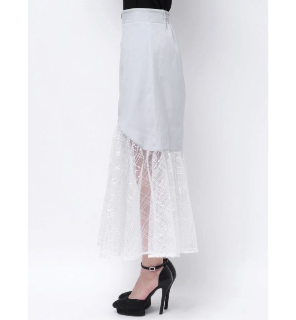 RESEXXY「スパンコールチュールZIPフレアスカート」|スカート|