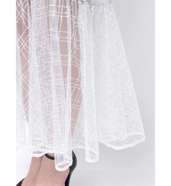 RESEXXY「スパンコールチュールZIPフレアスカート」|スカート|