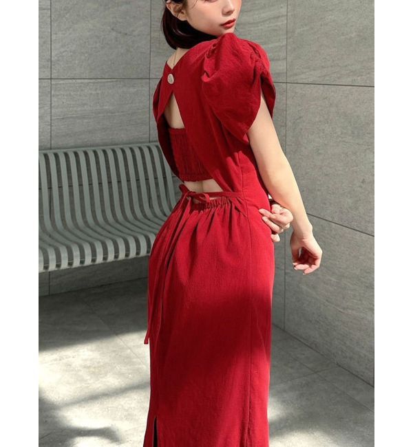 RESEXXY「バックリボンマーメイドワンピース」|ワンピース|レッド