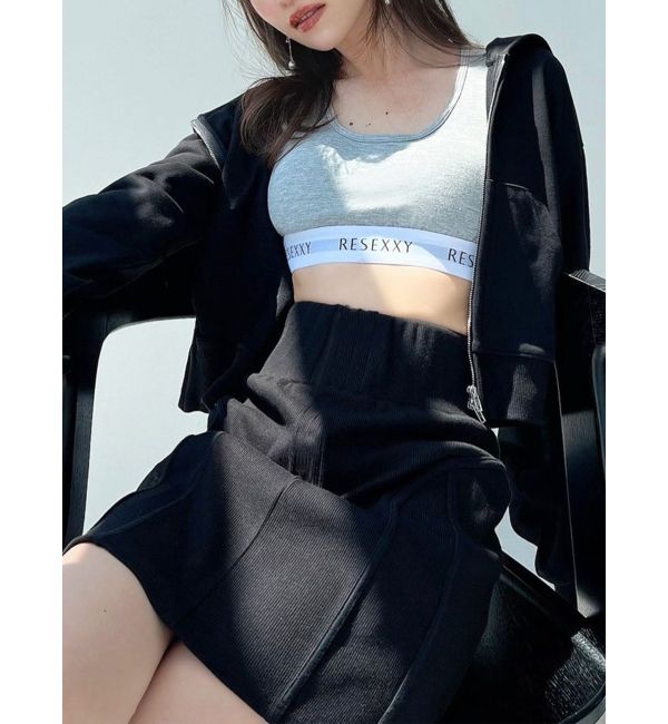 RESEXXY「カットリブコルセットスカート【セットアップ着用可能】」|スカート|ブラック