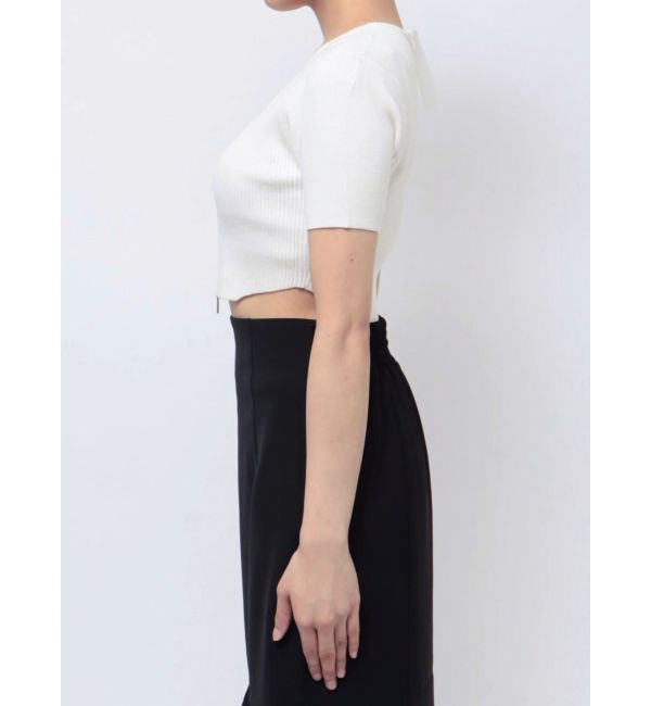 RESEXXY「ジップデザインクロップドニットトップス」|ニット・セーター|